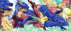 anal anal_orgasm anal_sex anus black_body black_fur black_hair blue_body blue_claws blue_fur blue_knot blue_penis bodily_fluids brown_body brown_fur claws cum cum_in_ass cum_inside dragon duo ejaculation feral fur furred_dragon furred_scalie genital_fluids genitals grass hair hands-free hi_res knot male male/male mythological_creature mythological_scalie mythology orgasm pawpads penetration penis pink_anus pink_pawpads plant purple_body purple_fur red_body red_fur scalie sunhawk12 teeth tongue yellow_claws yellow_knot yellow_pawpads yellow_penis yellow_tongue