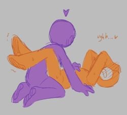 alan_becker animation_vs_minecraft blush circle_head covered_eyes gay laying_down laying_on_back non-human non-human_only orange_body orange_skin purple_(avm) purple_body purple_skin simple_background stickfigure stickman tagme the_second_coming_(animator_vs_animation) toony