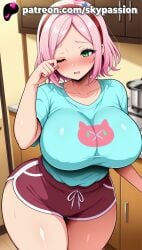 1girls 2025 ai_assisted ai_generated anime artist_name belly big_breasts big_chest blush boruto:_naruto_next_generations breasts bust busty chest classroom clothed_female curvy desk female_focus female_only giant_breasts green_eyes hairband heart heavy_breasts hi_res high_quality high_resolution highres huge_boobs huge_breasts indoors large_breasts leaning_forward massive_boobs massive_breasts naruto naruto_(series) naruto_shippuden nose_blush on_desk one_eye_closed open_mouth patreon patreon_username pink_hair plump sakura_haruno shirt short_hair shorts skypassion solo stable_diffusion sweat t-shirt thick_thighs thighs watermark wide_hips