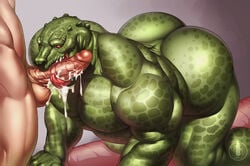 2018 2boys ass balls big_butt big_muscles big_penis big_sub crocodile crocodilian cum dc dc_comics duo erection faceless_male fangs fat_ass green_scales green_skin human killer_croc licking lytta_the_bug male male_only mammal massive_ass monstrous muscles muscular muscular_male nude open_mouth oral penis red_eyes reptile scales scalie sex sharp_teeth teeth tongue tongue_out veiny_penis white_male yaoi