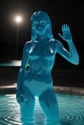 1girls 2d ai_generated elemental_creature female female_only humanoid no_genitals no_pussy no_visible_genitalia scp-054 scp_foundation uncensored uncensored_breasts uncensored_nipples water water_humanoid