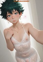 1boy ai_generated bulge dress femboy izuku_midoriya male meybekity otoko_no_ko penis trap yaoi
