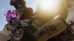 1girls armor female_sangheili halo_(series) legs_spread needler sangheili sloppydragons solo tagme_(artist) vrchat