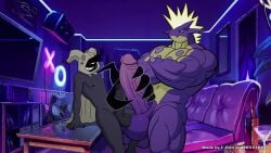 2d_animation animated anthro big_penis cum_in_ass dialogue e-zoid feet femboydom frottage gay gay_domination gay_sex huge_cock longer_than_2_minutes male male_only mimikyu muscular muscular_male neon_lights penetration pokemon ruined_anus sex size_difference size_play size_theft tagme team_skull teasing toxtricity turnabout video