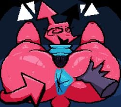 2025 4_fingers aliasing ambiguous_gender anus armless ass big_anus binary_drawing black_eyes blue_anus blue_clothing blue_topwear bodily_fluids bottomless bottomless_female butt_grab camel_toe clothed clothing darkner deltarune digital_drawing_(artwork) digital_media_(artwork) disembodied_hand duo eocvevo eyelashes female fingers genitals glistening glistening_anus glistening_butt glistening_genitalia glistening_pussy grey_hands hand_on_butt hi_res legs_up lewdyant maebari open_mouth open_smile pink_body pink_butt pink_tail pussy shaded short_tail smile spiral_eyes spread_butt spreading sweat sweaty_butt tail thick_thighs topwear undertale_(series) virovirokun wide_hipped_female wide_hips