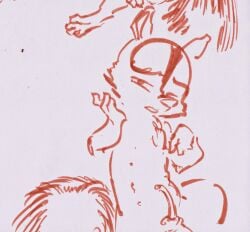 1boy anthro dreamworks dreamworks_animation genitals male male_only mammal one_eye_closed over_the_hedge paramount_pictures penis procyonid raccoon ram_satinga rj_(over_the_hedge) sketch
