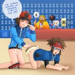 5boys bomberman bomberman_(series) cd-i clippy faces_of_evil hilbert_(pokemon) joke king_harkinian male microsoft nate_(pokemon) nintendo nuggets office_assistant penis pokemon score tagme the_legend_of_zelda yaoi youtube_poop