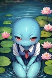 ai_generated pokemon school_uniform skirt squirtle