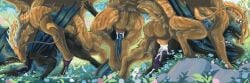 absurd_res anal anal_sex antlers ass black_body black_scales blue_body blue_fur blue_mane blue_scales bodily_fluids brown_body brown_fur cum cum_in_ass cum_inside dragon duo feral fur furred_dragon furred_scalie genital_fluids genitals hi_res horn male male/male mane membrane_(anatomy) membranous_wings mythological_creature mythological_scalie mythology penetration penis purple_penis scales scalie sunhawk12 ventral_scales white_antlers white_horn wings