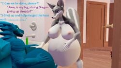 afurryaltnsfw anthro belly claws dragon duo feet female fingers fluffy forward fur hair handpaw inflation leaning liquid machine male male/female mammal mephitid mythological_creature mythological_scalie mythology nude paws relaxing scalie skunk solo tail toes tongue tuft