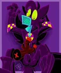 alien alien_humanoid anthro ballz bondage boots bulge clothing duo electronic_arts footwear gas_mask grox_(spore) hair hi_res humanoid jeremythegrox latex latex_clothing long_hair male male/male mask maxis_(ea) shoes simple_background spore_(game) zipper