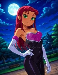 2025 ai_generated cartoon_network clouds cosplay cosplayer dc_super_hero_girls dcau deviantart elryusam forest green_eyes meta moon moonlight mouth_closed night night_sky not_porn orange_body orange_cheeks orange_skin red_eyebrows red_hair rouge_the_bat rouge_the_bat_(cosplay) sega sonic_the_hedgehog_(series) starfire_(teen_titans) teen_titans