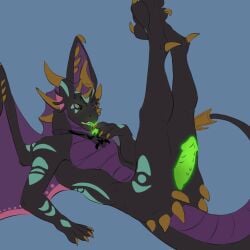 animated anthro genitals glowing hi_res male penis solo