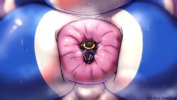 anal anal_head_gulp anal_sex anal_vore anthro anus ass big_butt bodily_fluids dessert doughnut dragon duo fatbludragon feroso_(velosshadowferoso) food gynomorph head_in_mouth hi_res intersex intersex/male jason_draconis male mimic musk musk_clouds musky_butt mythological_creature mythological_scalie mythology nude partially_inside pastry penetration puffy_anus scalie snout_peaking_out sweat sweaty_butt vore