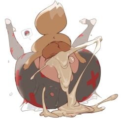 bestiality cum_drip cum_inside eevee mating_press overflowing_cum penny_(pokemon) pokephilia tagme