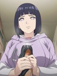 black_panties boruto:_naruto_next_generations cum_on_face cum_through_underwear faithful_to_the_anime handjob hyuuga_hinata male male_pov naruto pantyjob pervert_male salmon_knight unseen_male
