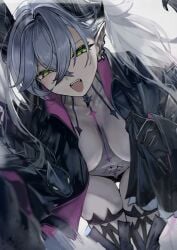 breasts cleavage fate/grand_order fate_(series) female female_only lilith_(fate) no_bra open_clothes walzrj