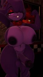 1futa 3d anthro arms_up big_breasts bonfie bonnie_(cally3d) bonnie_(fnaf) breasts five_nights_at_freddy's fnaf fredina's_nightclub futanari intersex sloppydragons smile smiling solo tagme vrchat