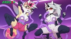 2025 2girls ai_generated anal_sex angry defeated ends34 female furry_female helluva_boss loona_(helluva_boss) medium_breasts queen_bee-lzebub_(helluva_boss) stockings tentacle tentacle_sex vaginal_penetration vaginal_sex wolf_girl
