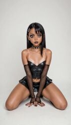 1girls absurd_res ai_generated bondage clothed female flat_chest flat_chested from_above goth goth_girl gothification gothified hayase_nagatoro hires leash leash_and_collar looking_at_viewer makeup nagatoro_hayase photorealistic realistic smile smiley_face tagme tan_body tan_skin tanned tanned_skin thick_thighs