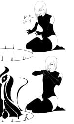 asymmetrical_hair english english_text femboy gelatomusume leotard level_number male summoning summoning_circle text thighhighs