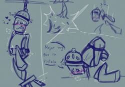 007n7 007n7_(forsaken) :) accidental_erection asphyxiation blocky_body blush bodily_fluids bulge burger clothed crying dialogue erection erection_under_clothing gisulli hands_tied_behind_back hanged male male_only noose pink_glasses precum precum_drip precum_through_clothing roblox rope sketch suicide suicide_attempt tears tied_arms tied_up trembling wet wet_clothing