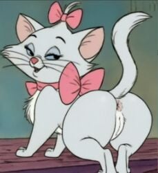 ai_generated ass ass bedroom_eyes butt_focus female lowered_eyelids marie_(aristocats) solo the_aristocats white_fur