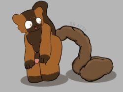 anthro bent_over erection excessive_feces feces feces_pile hands_on_knees hands_on_legs hi_res hyper hyper_feces hyper_scat lemur male mammal primate red_ruffed_lemur ruffed_lemur scat skattapookie solo strepsirrhine