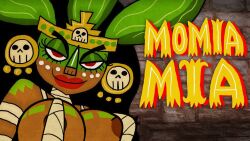 1girls 2026 2d 2d_(artwork) 2d_artwork ass big_ass big_breasts big_lips bikini bimbo bimbo_lips black_hair black_hair_female bodypaint bra breasts dark-skinned_female dark_skin edit edited el_guapo_vs_the_narco_vampires female female_focus female_only haired_female headdress lips lipstick momia_mia mostly_nude mostly_nude_female mummy mummy_girl mummy_wrappings nude nude_female solo solo_female solo_focus