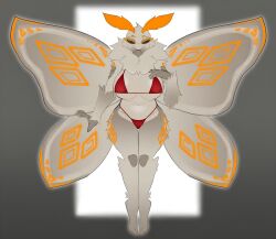 1girls ai_assisted antennae_(anatomy) arthropod artlegionary avarice_(artlegionary) bikini bikini_bottom bikini_top black_eyes breasts child_bearing_hips da_big_roach_(artlegionary) edit edited hips insects large_breasts looking_at_viewer moth navel thick_thighs thighs third-party_edit upscaled wide_hips wings