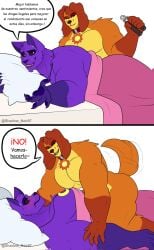 bedroom black_sclera bottom_on_top canine catnap catnap_(poppy_playtime) collar critters_(poppy_playtime) dogday dogday_(poppy_playtime) dubious_consent feline imminent_rape imminent_sex intimidated male/male muscular muscular_anthro muscular_male no_humans on_top_of_another orange_fur poppy_playtime poppy_playtime_(chapter_3) power_bottom purple_fur shadow_noir07 smiling_critters spanish_dialogue spanish_text wagging_tail
