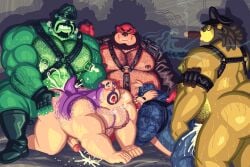 2026 all_fours anthro anthro_on_anthro anthro_penetrated anthro_penetrating anthro_penetrating_anthro arm_tattoo ass back_tattoo bald beard belly blazingcheecks blue_body blue_fur bodily_fluids boots cigar clothing cross-eyed cum cum_from_ass cum_in_ass cum_inside cumshots dreadlocks drooling ejaculation epilogue erection facial_hair fingerless_gloves footwear fur genital_fluids genitals gloves green_body green_fur group group_sex hairy half-closed_eyes hands-free handwear harness hat head_tail headgear headwear hi_res human human_to_anthro humanoid_genitalia humanoid_penis leather leather_boots leather_clothing leather_daddy leather_footwear leather_gloves leather_handwear leather_harness leather_hat leather_headgear leather_headwear looking_pleasured male male/male male_penetrated male_penetrating male_penetrating_male mammal mature_male mid_transformation mostly_nude moustache mustelid narrowed_eyes nipple_piercing nipple_ring nipple_suckers nipples otter penetration penile penile_penetration penis penis_in_mouth piercing purple_body purple_fur red_body red_fur ring_piercing saliva sex shoes smile smoke smoking species_transformation story story_in_description tattoo tongue tongue_out transformation transformation_through_sex underbite yellow_body yellow_fur