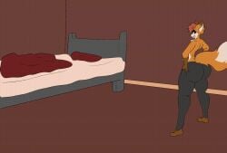 animated balls_expansion femboy fox hyper hyper_balls hyper_penis looking_at_viewer massive_ass massive_penis penis_bigger_than_body penis_expansion