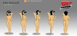 2018 anthro areola ass big_breasts big_butt black_hair breasts el-loko feline feline female green_eyes hair kitty_katswell mammal nickelodeon nipples nude pussy solo t.u.f.f._puppy turnaround