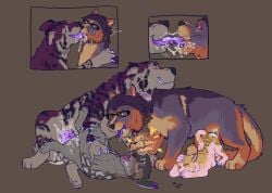 alien anal anal_sex animal_genitalia animal_penis anus ass_up big_penis bodily_fluids breath canid canine collar cum cum_inside equine_genitalia equine_penis erection extreme_french_kiss felid feline feral forced foursome french_kissing fucked_silly fur genital_fluids genitals group group_sex hair hand_on_belly herpestid hybrid kissing living_condom long_tongue looking_pleasured lying male male/male male_penetrated male_penetrating male_penetrating_male mammal meerkat on_back open_mouth panting penetration penile penile_penetration penis puppyratcat purple_body purple_fur rape saliva saliva_string sex simple_background size_difference stomach_bulge tail tongue tongue_out xog