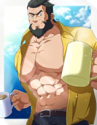 bara beard big_pecs coffee_mug daddy dilf invincible invincible_(tv_series) male male_only muscular muscular_male solo takao_oz the_immortal