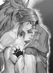 1boy 1girls after_fight all_fours amputee angry angry_face arc_system_works baiken big_hair blonde_hair blush breast_grab bridget bulge bulging_belly clothing comic completely_nude completely_nude_female completely_nude_male cum cum_in_mouth cum_inside defeated defeated_heroine doggy_style domination doujinshi elf elf_male elven_male elven_supremacy english_text facial_tattoo female femboy fingerless_gloves giant_penis greyscale guilty_gear guilty_gear_strive habit hood hood_up hooded_jacket hoodie huge_breasts huge_cock impregnation indoors instant_loss japanese_clothes kimono kneeling kote kugara4423 large_breasts licking long_sleeves male_elf maledom motion_lines nakadashi nipples nude_male on_bed one-eye_closed one-eyed pervert pervert_male pointy_ears samurai scar scar_on_face sex size_difference straight surprised surprised_expression translated