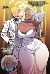 1girls 2girls big_breasts big_thighsblonde_hair blue_eyes boruto:_naruto_next_generations dark-skinned_female daughter grabbing_breasts imminent_sex interracial naruto naruto:_the_last naruto_(series) oc raika raikage uzumaki_naruto wedding wedding_dress