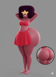 ai_generated ass ass_bigger_than_head ass_bigger_than_torso big_ass bikini garnet_(steven_universe) gemini huge_ass skirt steven_universe thick_ass