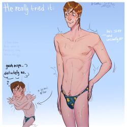 coffisi cute dispatch_(game) embarrassed male male_only shy skinny solo thong waterboy_(dispatch)