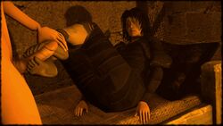 1boy 1girls 3d animated demon's_souls dirty_feet female foot_fetish foot_focus footjob fromsoftware maiden_in_black male straight