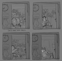 1boy 1girls anthro cowgirl_position cumflated_belly cumflation doorway evilpenislair excessive_cum femboy femboy_on_female giant_ass heart humor leaking_cum milf missionary_position older_female on_bed onomatopoeia plap size_difference smaller_male stomach_bulge toriel zell_(evilpenislair)