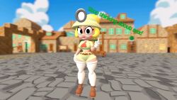 1girls 3d 3d_(artwork) alternate_version_available belt black_eyes blonde_hair boots breasts brown_boots clothed clothing curvy female female_only gloves goombella hat headlamp humanoid looking_at_viewer mad mario_(series) midriff nintendo no_nose outdoors paper_mario paper_mario:_the_thousand-year_door ponytail shirt short_shirt shorts solo stockings stop_thinking_about_sex talking_to_viewer text thhypercombine12 thick thick_hips thick_thighs thighhighs thighs tied_hair white_gloves white_stockings white_thighhighs wide_hips