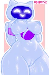 1girls 2d anthro anthro_female anthro_only big_breasts breasts cat_ears chatty_(max) cute cute_style feline female female_focus female_only high_quality max nipples nude nude_female odenezix robot robot_girl screen_face simple_background smile solo tv_head uncensored vagina vkontakte