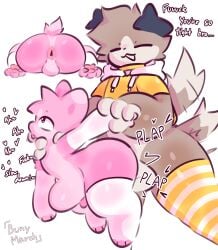 3_toes absurd_res anal anal_sex anthro anus ass balls big_dom_small_sub bunymarch42 canid canine canis clothed clothed_anthro clothing digital_media_(artwork) digitigrade domestic_dog dominant duo english_text erection feet fritz_(winteriris42) fur genitals hair hi_res hoodie humanoid_genitalia humanoid_penis hybrid kaden_(winteriris42) lagomorph legwear leporid male male/male male_penetrated male_penetrating male_penetrating_male mammal markings moan neck_grab nude organs partially_clothed pawpads paws penetration penile penile_penetration penis pink_body pink_fur plap presenting presenting_anus presenting_balls presenting_hindquarters rabbit raised_tail sex short_ears simple_background size_difference stockings stomach stomach_bulge tail tail_markings tail_motion tail_tuft tailwag text thick_thighs thigh_highs toes topwear tuft white_body white_fur winteriris42