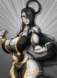 1girls :) angry_smile anguriask arm_up bangs big_breasts black_hair breasts capcom chinese_clothes curvy energy english_text eyelashes female fist fists_clenched grey_body hair_over_one_eye hips hourglass_figure huge_breasts large_breasts long_hair looking_at_viewer metallic_body muscular muscular_female no_nipples no_pussy no_visible_genitalia partial_color robot robot_girl robot_humanoid seth_(doll_unit_0) seth_(street_fighter) silver_body skindentation smile solo standing street_fighter street_fighter_v thick_thighs toned_female transparent_background upper_body watermark wide_hips yellow_eyes yellow_highlights yin_yang