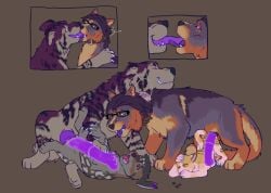 alien anal anal_sex animal_genitalia animal_penis anus ass_up big_penis bodily_fluids breath canid canine collar equine_genitalia equine_penis erection extreme_french_kiss felid feline feral forced foursome french_kissing fucked_silly fur genitals group group_sex hair hand_on_belly herpestid hybrid internal kissing living_condom long_tongue looking_pleasured lying male male/male male_penetrated male_penetrating male_penetrating_male mammal meerkat on_back open_mouth panting penetration penile penile_penetration penis penis_size_difference puppyratcat purple_body purple_fur rape sex simple_background size_difference stomach_bulge tail tongue tongue_out x-ray_view xog