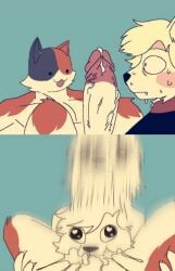 :3 :3_face commissioner_upload cum_in_mouth cum_splatter eager_blowjob fellatio gay gay_male hands_on_thighs heart heart_eyes if_it's_too_much_you_don't_(meme) konductor_mew male/male male_only meowscles_(fortnite) motion_blur penis_awe poyciutto precum precum_on_penis puffy_cheeks sweating thick_penis veiny_penis yaoi