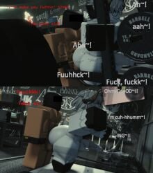 2boys 3d anal ass balls big_ass cum dialogue english_text gay goat_boy hibana_rr34 male_only noah_(hibana_rr34) nude penis public_sex roblox roblox_avatar robloxian tagme text thick_thighs thighs