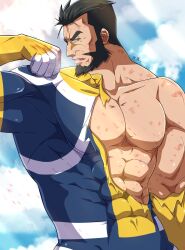bara beard big_pecs daddy dilf invincible invincible_(tv_series) male male_only muscular muscular_male ripped_clothing takao_oz the_immortal